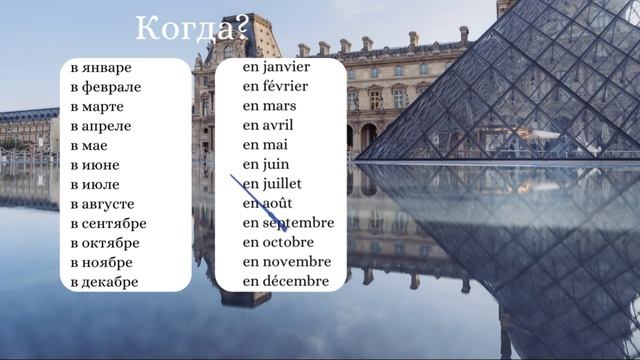 Месяцы на французском языке