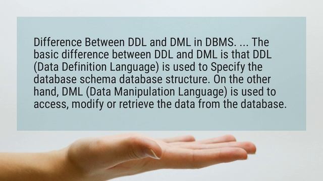 What is the difference between DDL and DML? смотреть онлайн
