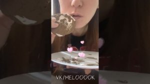 Белый десерт с шоколадом/ASMR/хруст мела