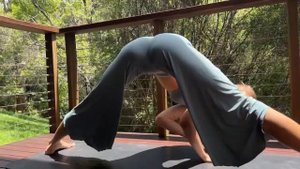 Assisted deep leg stretching & relaxing yoga   Mila Does Yoga