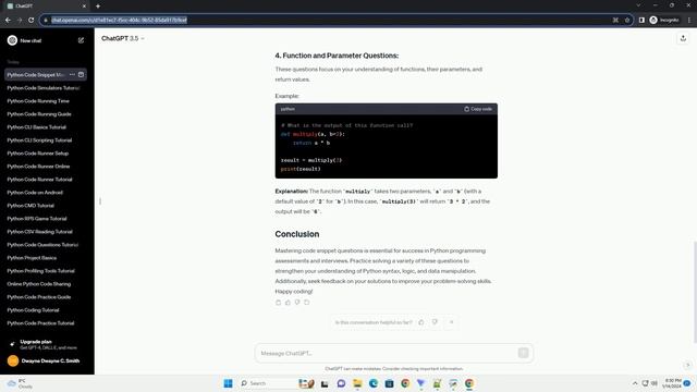 python code snippet questions