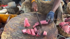 $75 KASIMEDU🔥43KG BIG TUNA FISH CUTTING | 4K VIDEO | IN KASIMEDU | FF CUTTING 🐬🔪🦈