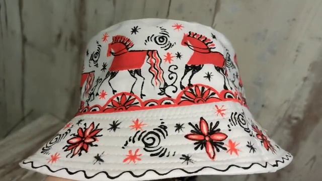 кастом панама коллекции "Мезенская роспись" ручная роспись смотреть онлайн