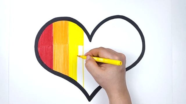 Drawing and coloring rainbow heart | Кемпірқосақ жүректің суретін салу және бояу | coloriage coeur смотреть онлайн