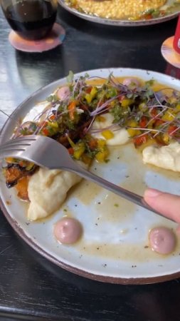 Octopus mashed potato salad at the Brazilian sea side