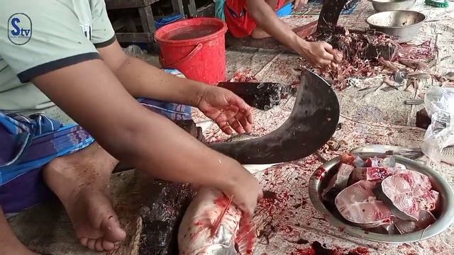 Amazing Cutting Live Fish at Sai Kung Seafood Market in Hong Kong смотреть онлайн