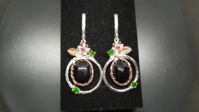 Серьги. Натуральный шпинель. Серебро 925. С7036 смотреть онлайн