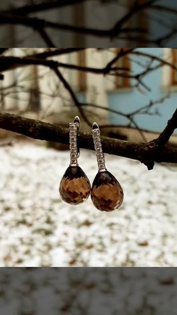 Серьги с раухтопазом дымчатый кварц 2300 руб.