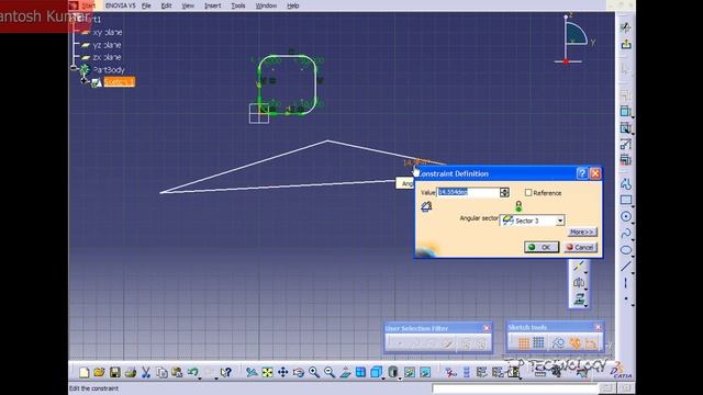 CATIA v5 | DASSAULT SYSTEMES | Walkthrough Part - 25 | CORNER SKETCH