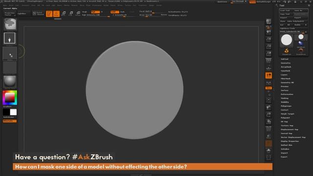 #AskZBrush: “How can I mask one side of a model without effecting the other side?”