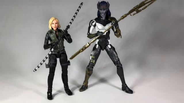 Marvel Legends Black Widow & Cull Obsidian Avengers Movie BAF Review & Comparison