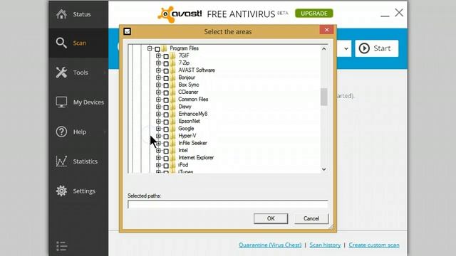 Selecting a folder scan within the avast!2014 UI смотреть онлайн