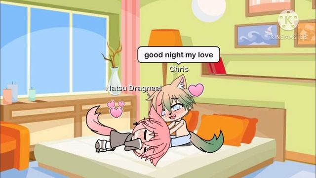 Chris x Natsu when they cuddle and fall asleep By: Gacha Silvia Paws 