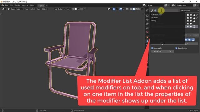 Modifier List Addon for Blender