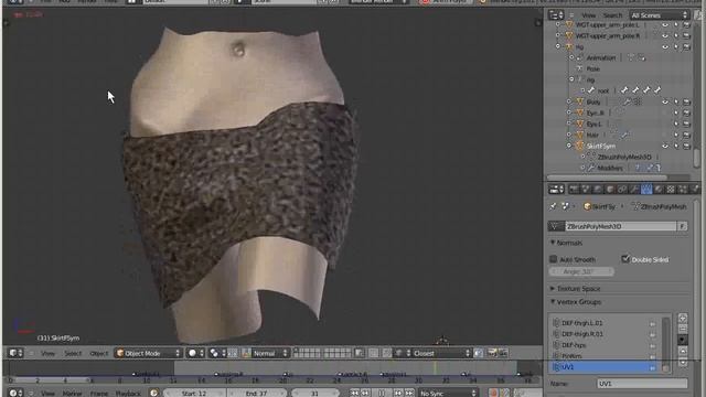 Blender Mini Skirt Walkcycle Cloth Collision 1 of 4 смотреть онлайн