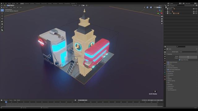 Cyberpunk London Tutorial PART 4 in Blender 2.9 смотреть онлайн