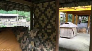 Finishing the wall with Bamboo for the Warehouse house - Cooking | Mountain life. Trieu Mai Huong