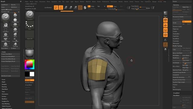 050 ZBrush 2021 Shoulder Pad Creation Demo смотреть онлайн