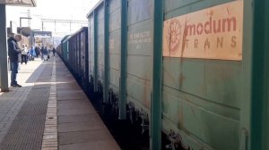 Товарный поезд на ст. мцд лианозово