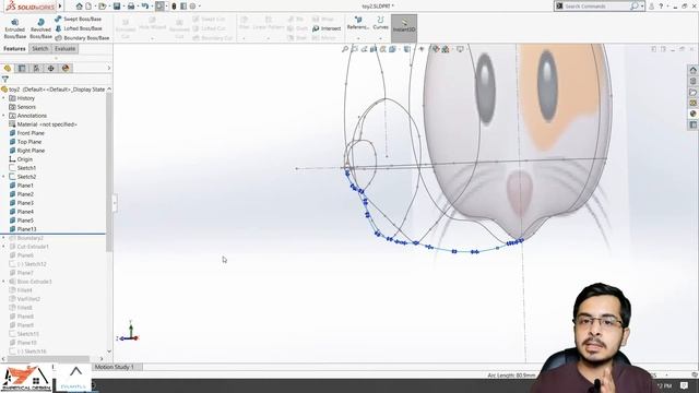 How to make a Teddy Bear toy in solidworks: solidworks tutorial in hindi for beginner