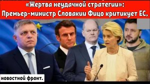 «Жертва неудачной стратегии»: Премьер-министр Словакии Фицо критикует ЕС,