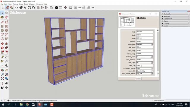 Bookshelves Room Divider Dynamic Sketchup