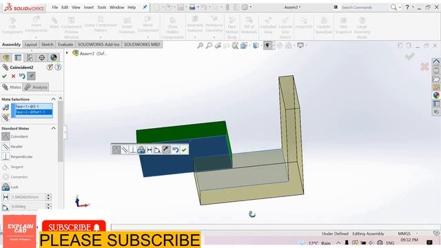 SOLIDWORKS 2022 ASSEMBLY TUTORIALS | COINCIDENT MATE IN SOLIDWORKS | EXPLAIN CAD |