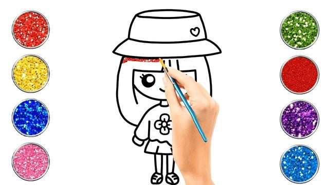 How to Draw a Cute Girl, Easy Drawings || toddler coloring videos