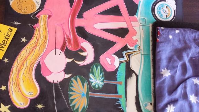 Drawing my rat fink style pink panther with color pencils on bristol paper смотреть онлайн
