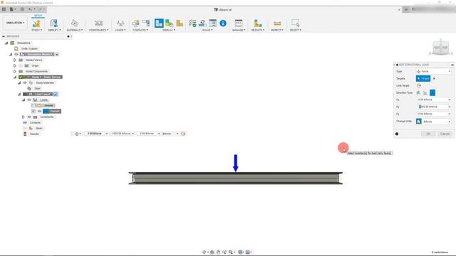 Static Stress Simulation: I-Beam Bending in Fusion 360! Tutorial