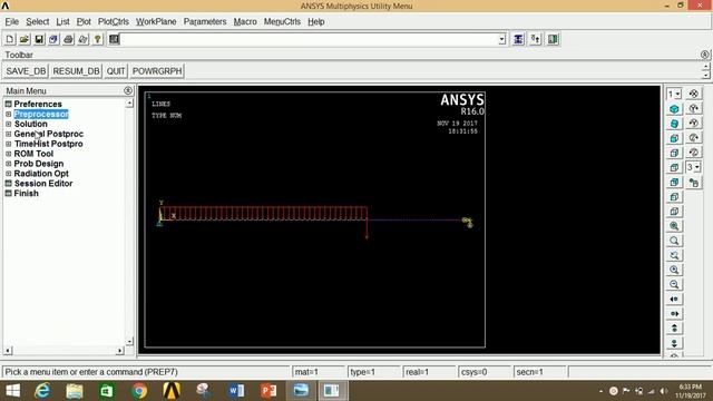 Beam Analysis with UDL and Point load in APDL смотреть онлайн