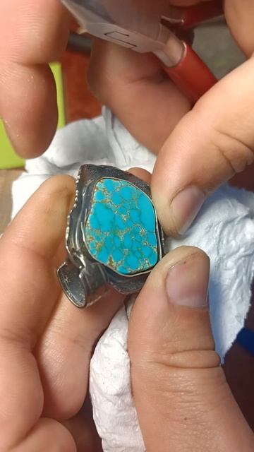 Закрепка бирюзы,серебряный кулон с бирюзой #бирюза#закрепкабирюзы #ювелир #сереброкулон+77753156977 смотреть онлайн