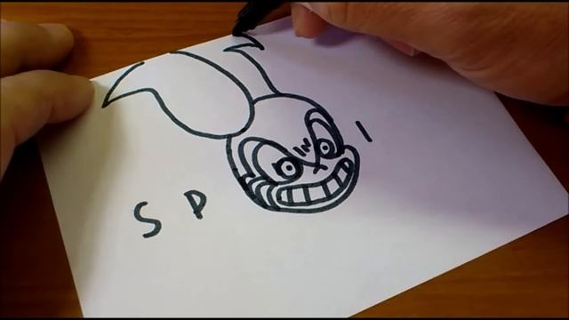 How to turn words SPINEL（Steven Universe）into a Cartoon - How to draw a face doodle art on paper