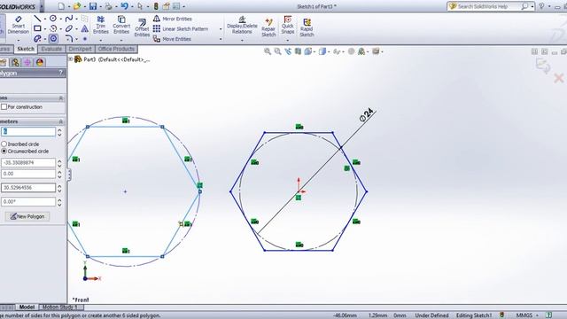 SolidWorks Tutorial In Tamil 7 :  Polygon | Sketch
