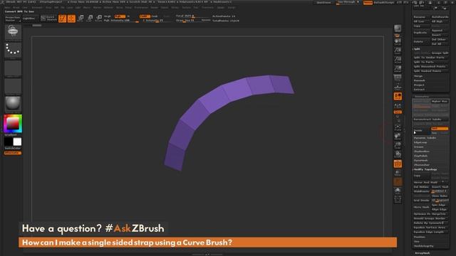 #AskZBrush - "How can I make a single sided strap using a Curve Brush?"