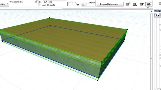 Slab reference planes in ARCHICAD: 3D display and use