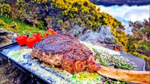 🥩Самый Вкусный Томагавк Стейк Приготовленный на Природе!😲Только природа и еда