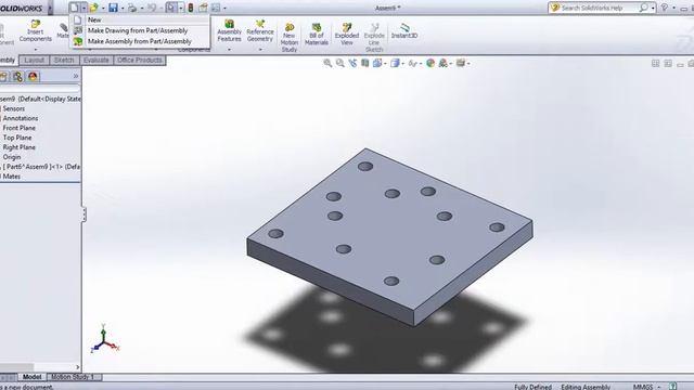 SolidWorks Tutorial in Tamil 64 : .Feature Driven Component Pattern | Assembly | Solid