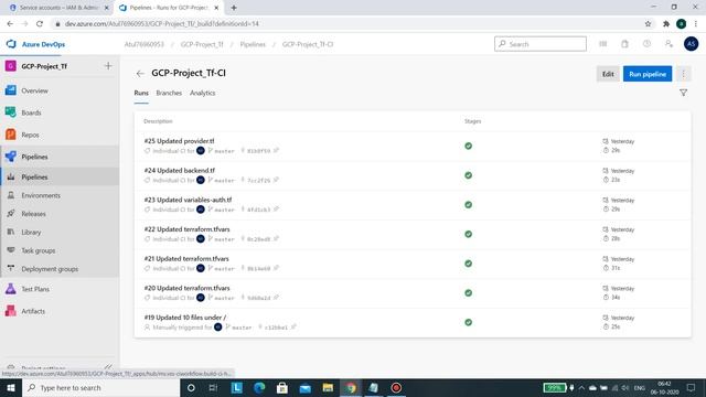 Azure Devops Terraform IaC Resource Deployment on GCP
