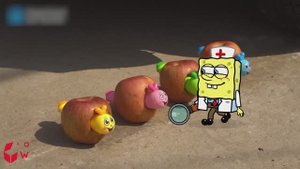 Детская анимация машина 🚓 давит яблоки, кораблик и др.