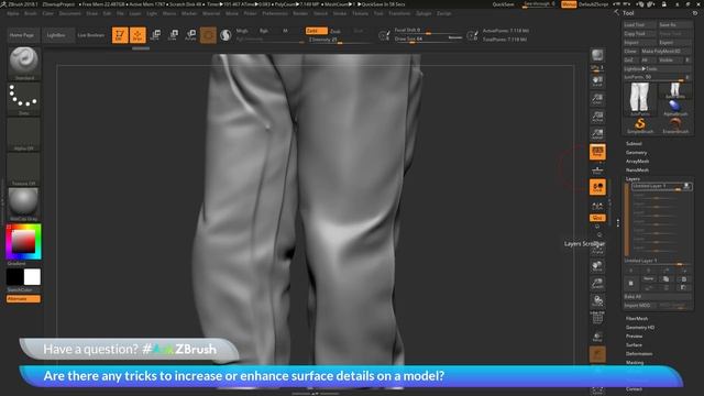 #AskZBrush: “Are there any tricks to increase or enhance surface details on a model?”