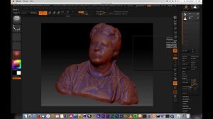 Simple workflow in Zbrush of a 3d scan test from kinect360