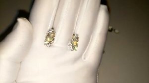 Серьги с натуральными огненными Опалами