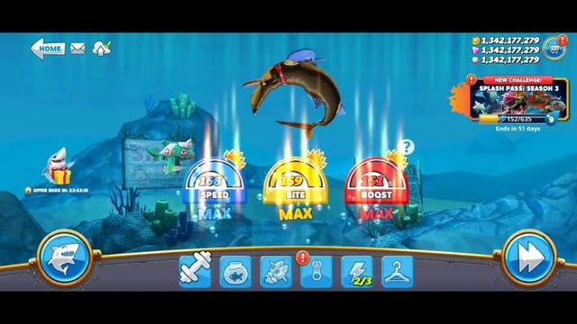 BLUE SHARK MAX LEVEL EATING GIANT BOM !! - HUNGRY SHARK WORLD смотреть онлайн