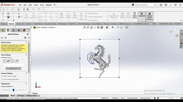 How to use Autotrace features in solidworks || Raster to vector conversion of sketch picture #75