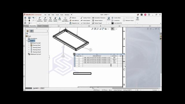 SOLIDWORKS 2024 | TAMIL TUTORIAL 34 | BASICS OF WELDMENTS & ITS DRAWINGS [FOR BEGINNER'S] | தமிழில்