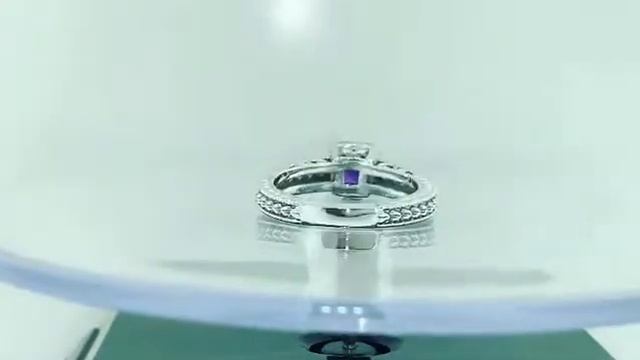 Amethyst Engagement Ring Unique Vintage Style Princess Cut Handmade