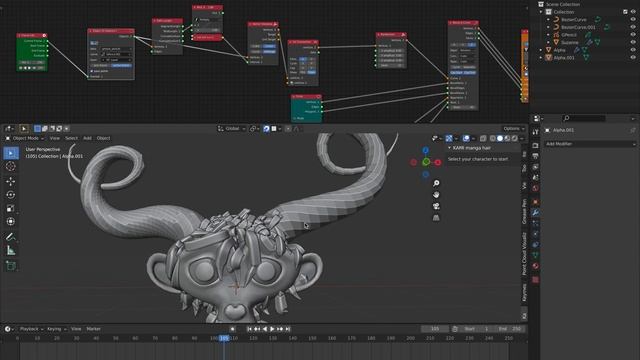HORNS & SPIKE: Spiky Hairs and Grease Pencil Horns Using Blender смотреть онлайн