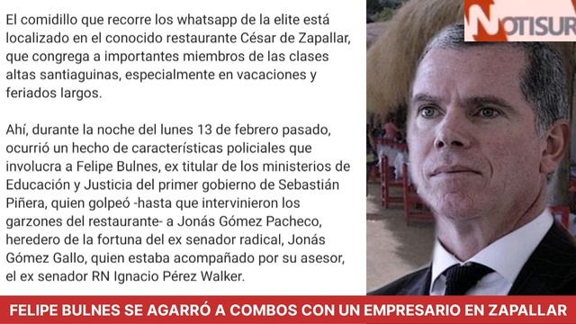Felipe Bulnes se agarró a combos con heredero de la fortuna del exsenador radical Jonás Gómez Gallo смотреть онлайн