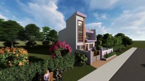 Vectorworks | Modern 2 Storey 9m x 11 m House | 4 Bedroom